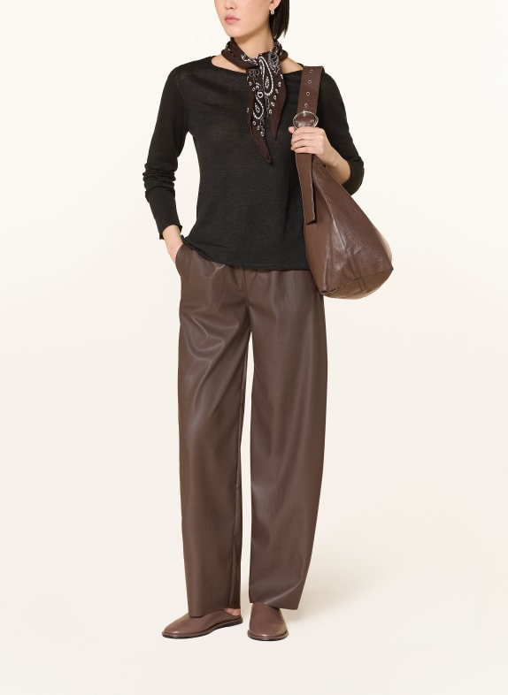 darling harbour linen sweater BLACK