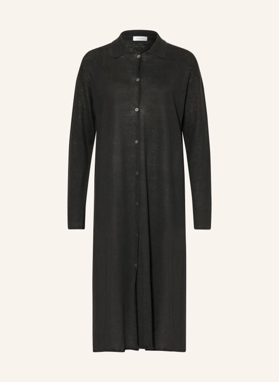 darling harbour Strickmantel aus Leinen BLACK