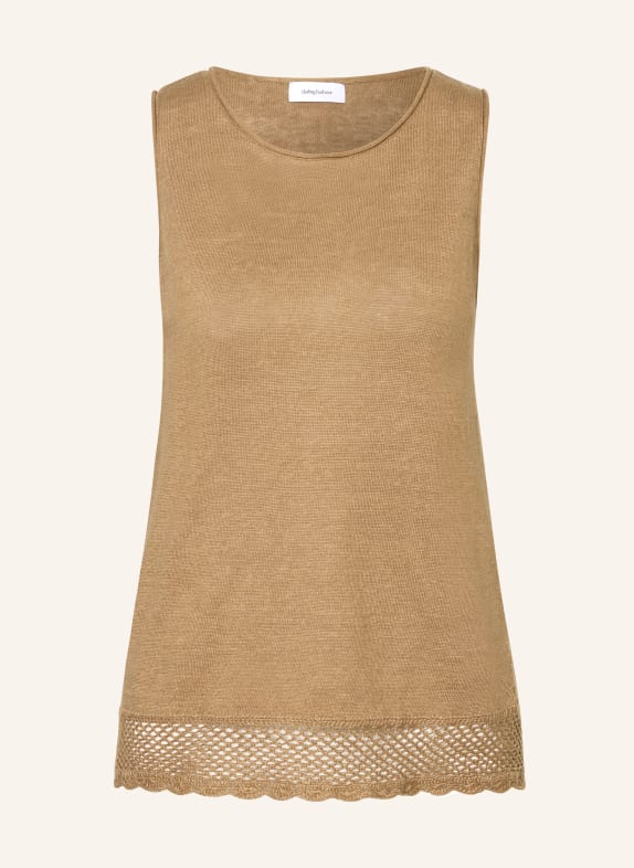 darling harbour Linnen top CAPPUCCINO