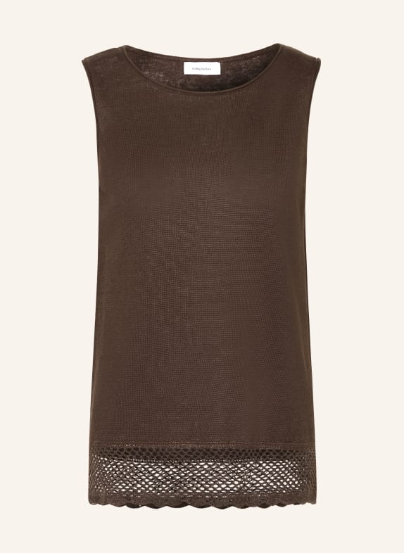 darling harbour Linnen top DARK BROWN