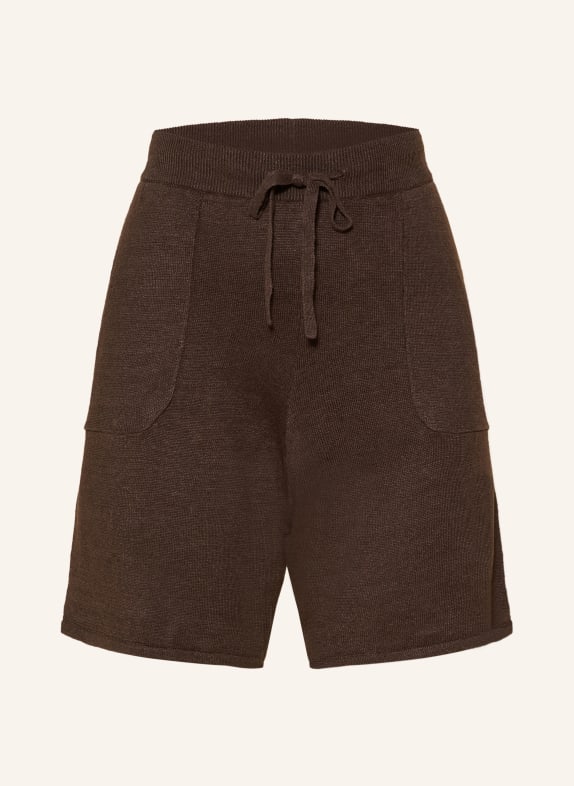 darling harbour Gebreide korte broek van linnen DARK BROWN