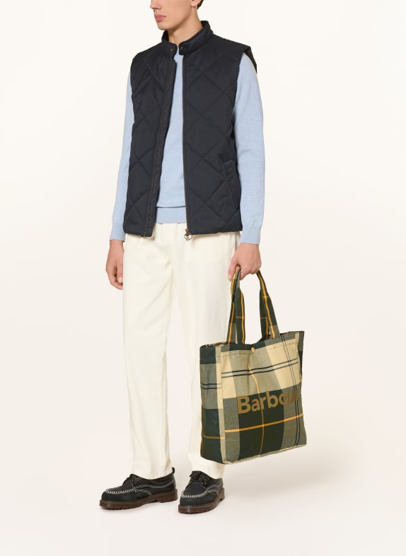 Barbour Shopper TELFIELD DONKERGROEN / DONKERGEEL / LICHTGROEN