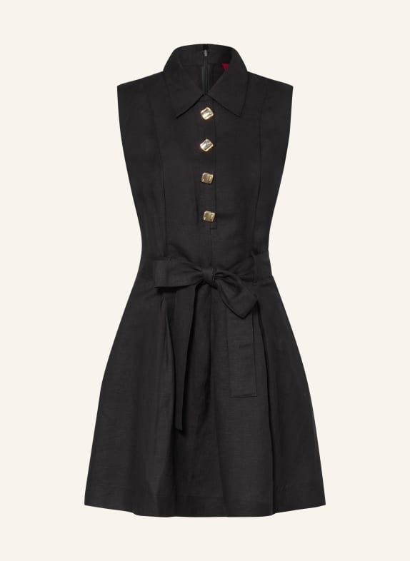 HUGO KALEISI shirt dress with linen BLACK