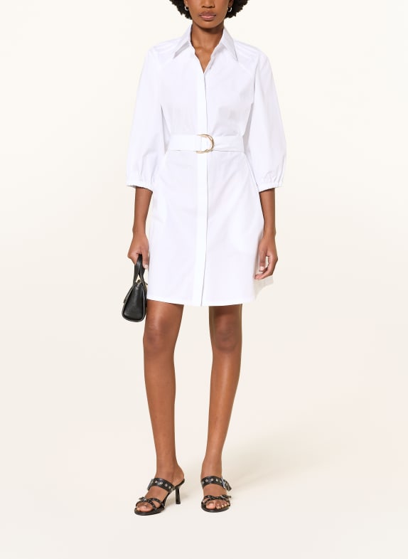 HUGO Košilové šaty KILONI s 3/4 rukávem BÍLÁ