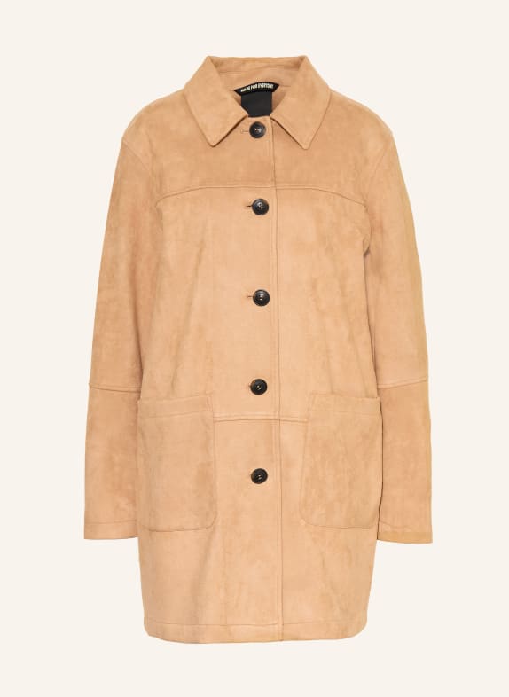 FUCHS SCHMITT Mantel in Lederoptik CAMEL