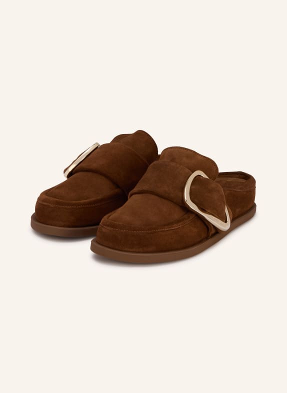 INUIKII mules BROWN / GOLD