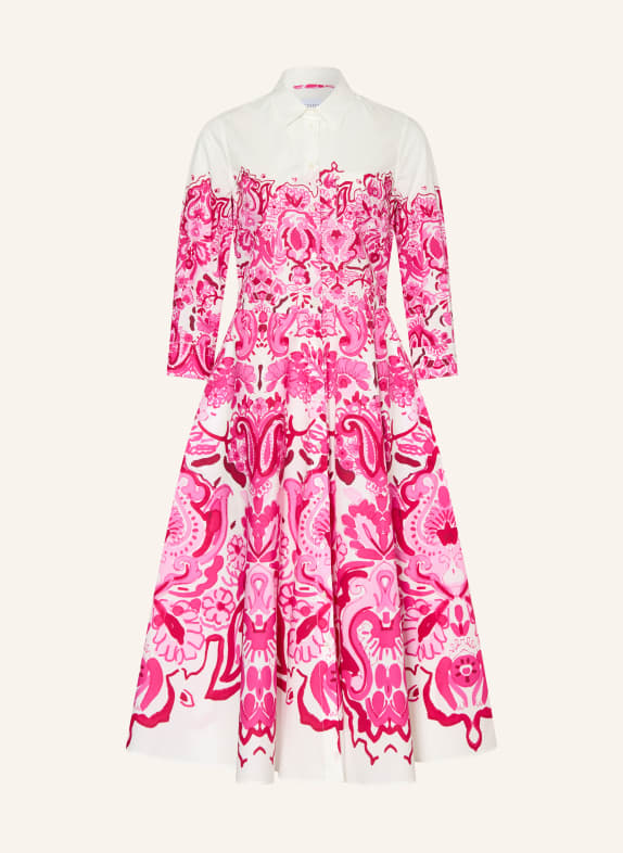 sara roka NYDIA shirt dress with 3/4 sleeves WHITE / PINK / PINK