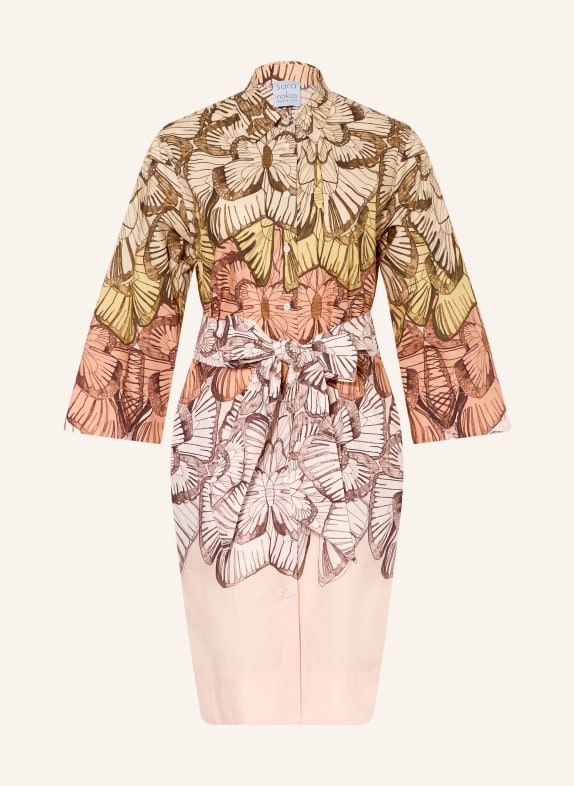 sara roka Overhemdjurk met 3/4-mouwen ROSE CLAIR / ZALM / GEEL