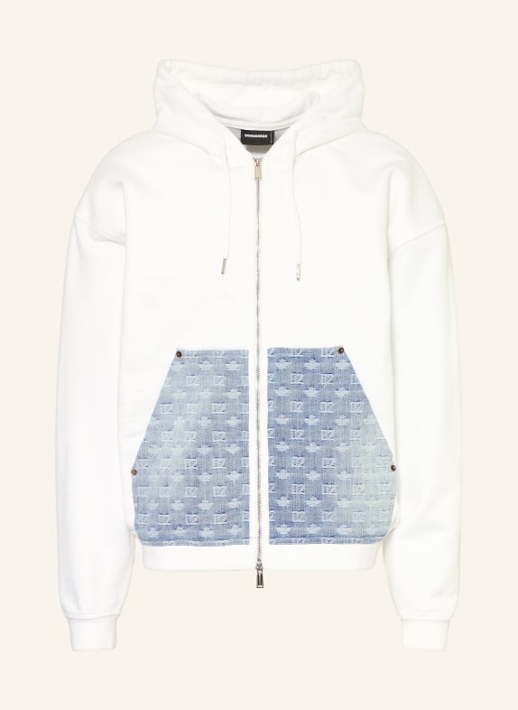 DSQUARED2 Sweat jacket in a mix of materials WHITE