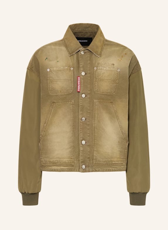 DSQUARED2 CARPENTER Oversized Jacket in a mix of materials KHAKI