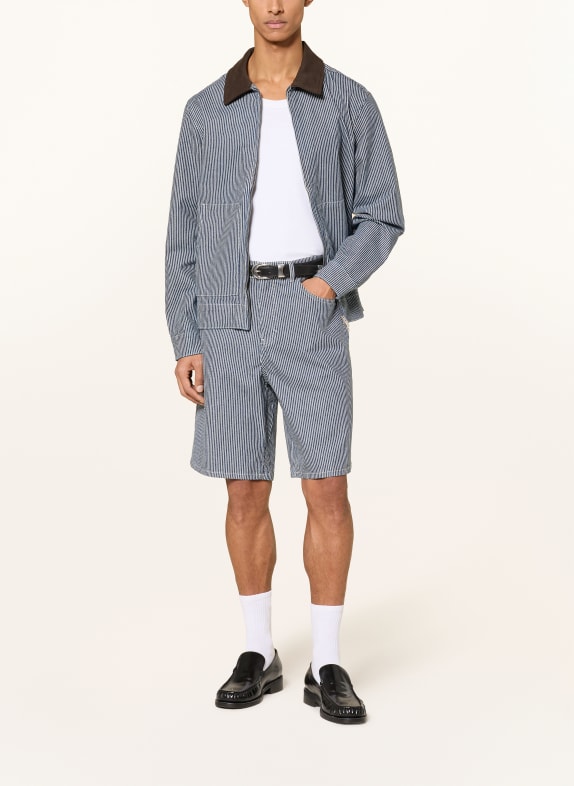 LES DEUX Shorts RYDER Loose Fit DONKERBLAUW / WIT