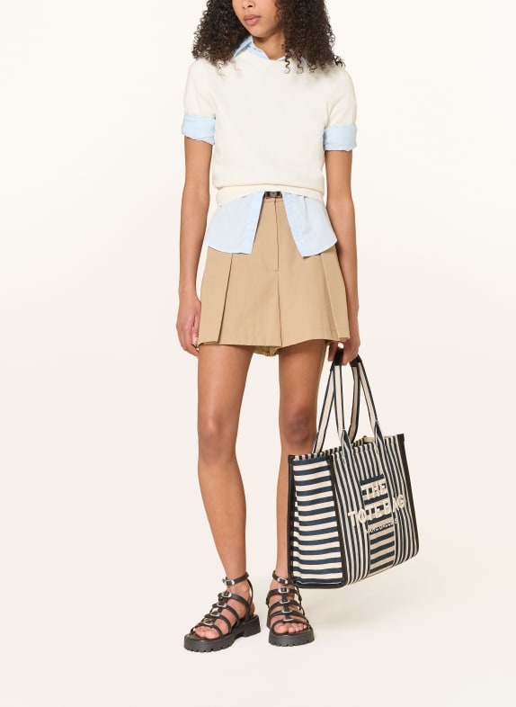 MARC JACOBS Shopper THE LARGE TOTE STRIPED CANVAS MØRKEBLÅ / CREME