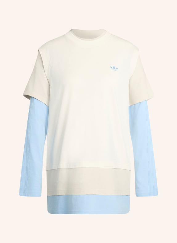 adidas Originals T-shirt met lange mouwen LOOSE LAYERED LONG SLEEVE ECRU / BEIGE / LICHTBLAUW