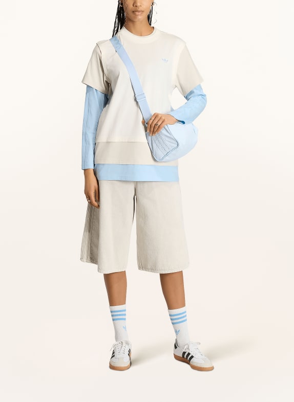 adidas Originals T-shirt met lange mouwen LOOSE LAYERED LONG SLEEVE ECRU / BEIGE / LICHTBLAUW
