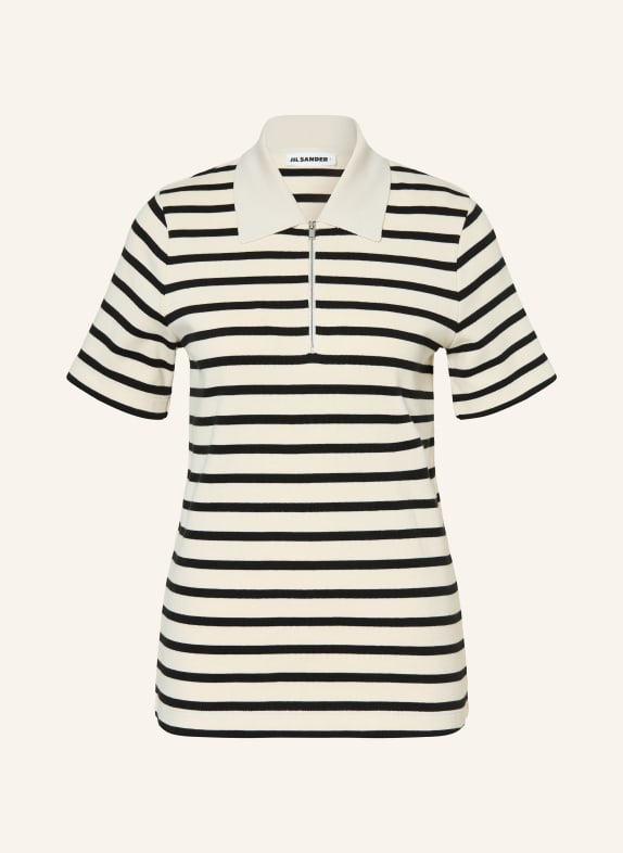 JIL SANDER Polo en maille NOIR / ÉCRU