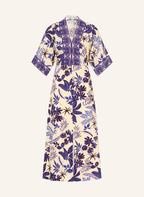 lollys laundry JEMIMALL dress with 3/4 sleeves DARK BLUE / CREAM / PURPLE