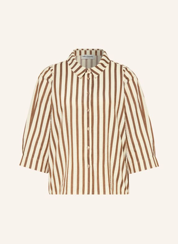 lollys laundry Hemdbluse BONOLL mit 3/4-Arm CREME / BRAUN