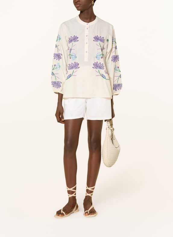 lollys laundry Blouse FAITHLL WIT / PAARS / GROEN