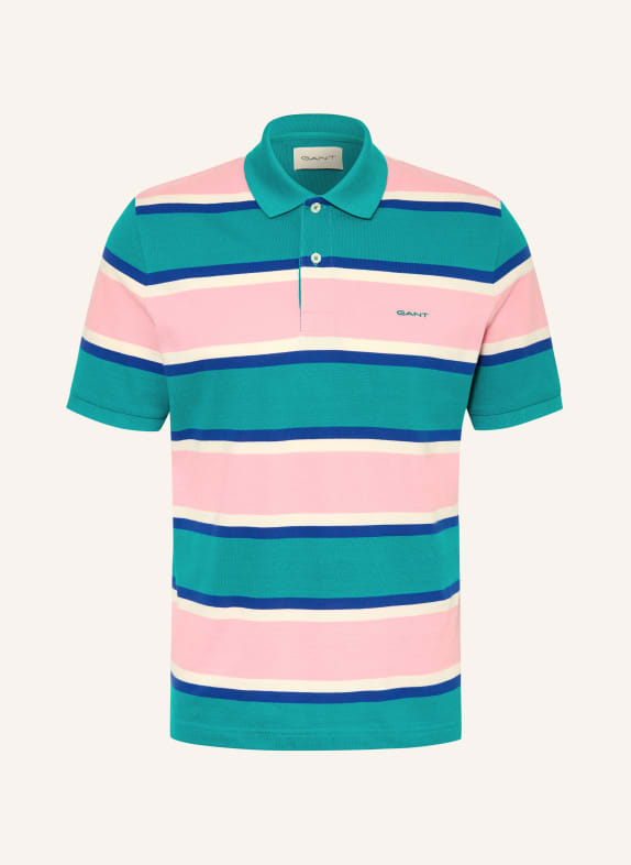 GANT Polo piqué BLEU / ROSE / BLEU PÉTROLE
