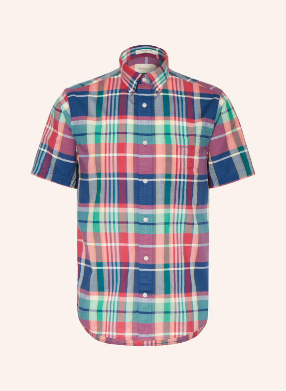 GANT Kurzarm-Hemd Regular Fit BLAU / ROT / GRÜN