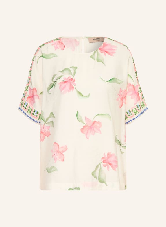 MOS MOSH MMPALMA blouse shirt with gemstones WHITE / PINK / GREEN