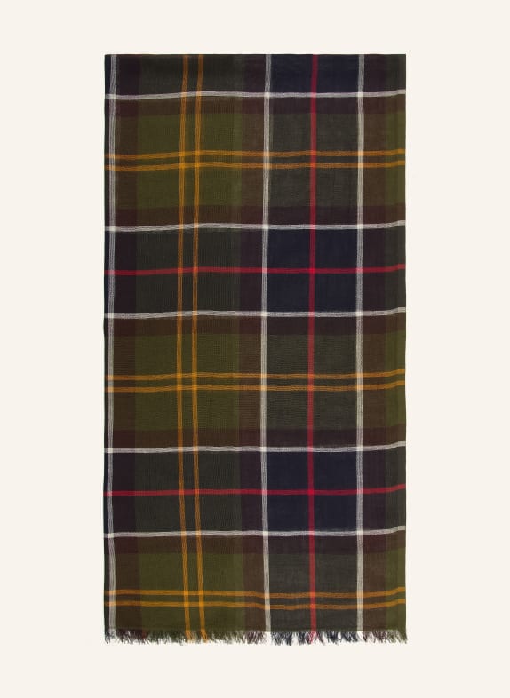 Barbour Écharpe WELTON MARRON / JAUNE FONCÉ / VERT