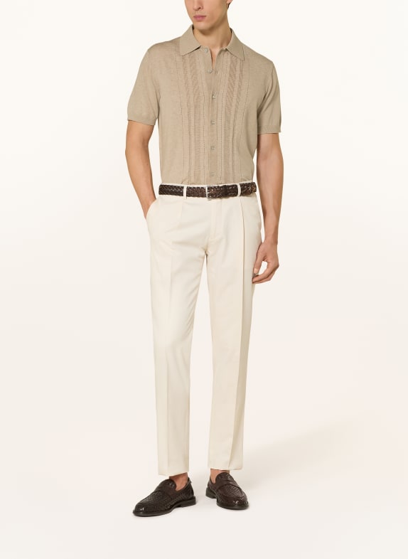 ETON Gebreid overhemd Slim Fit CAMEL