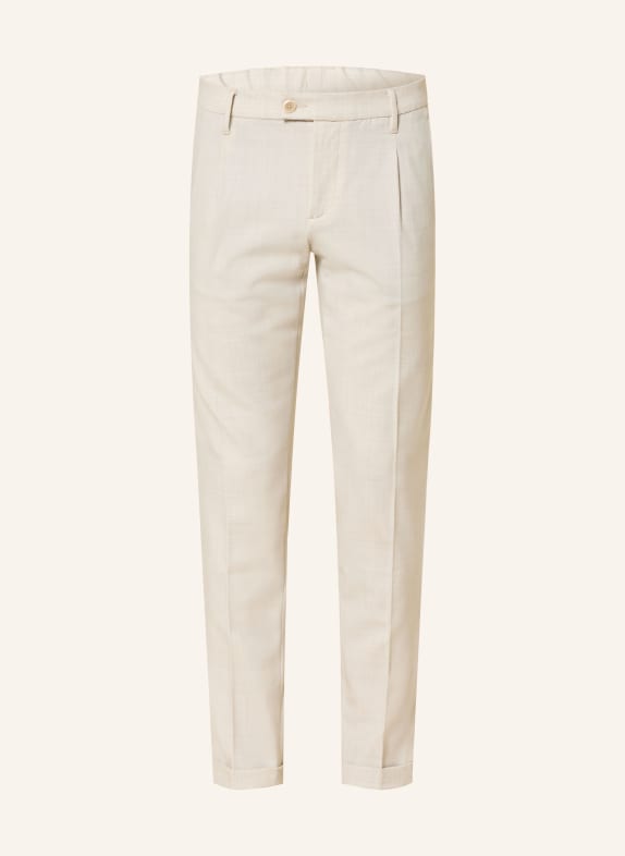 ALBERTO Chino BARISTA o zwężanym kroju KREMOWY