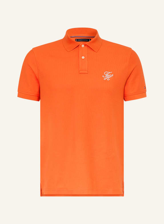 TOMMY HILFIGER Piqué-poloshirt met normale pasvorm ORANJE