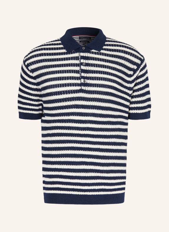 TOMMY HILFIGER Knit polo shirt DARK BLUE / WHITE