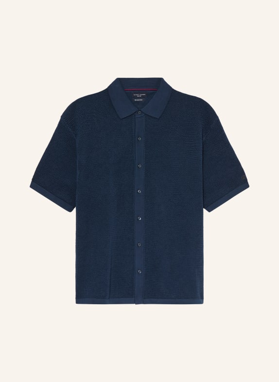 TOMMY HILFIGER Strickhemd Relaxed Fit DUNKELBLAU