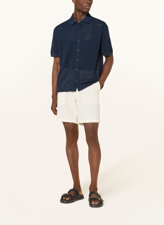 TOMMY HILFIGER Stickad skjorta i avslappnad passform MÖRKBLÅ