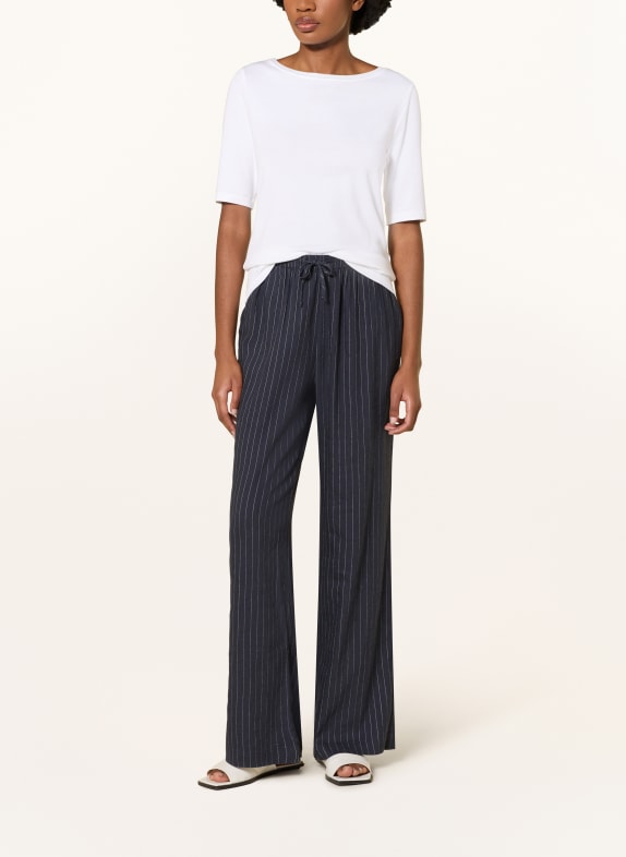 Juvia Marlene-broek met linnen DONKERBLAUW / GRIJS
