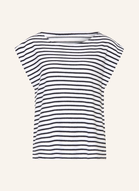 Juvia T-shirt KIMBERLY van badstof DONKERBLAUW / WIT