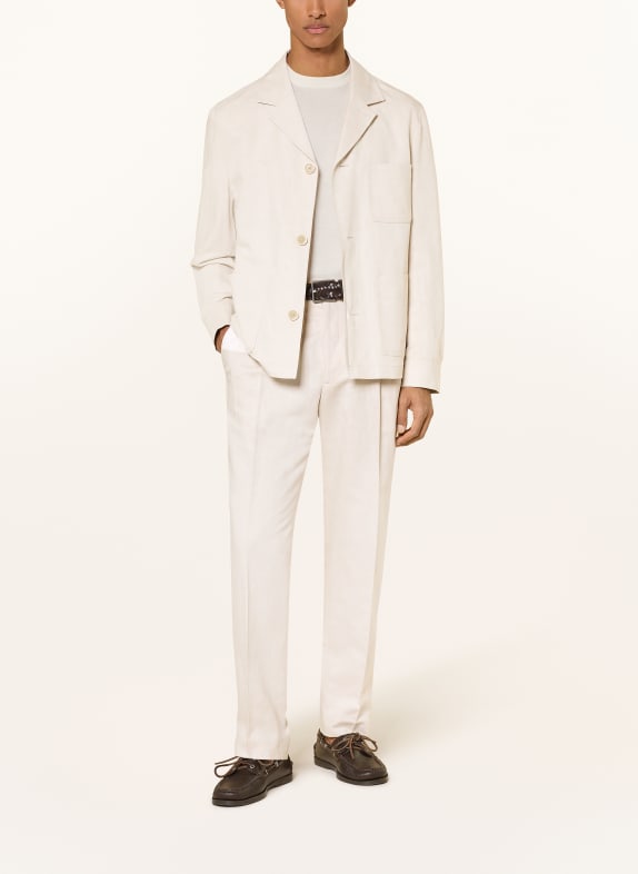 BALDESSARINI Pantalon met normale pasvorm en linnen 1209 Silver Cloud