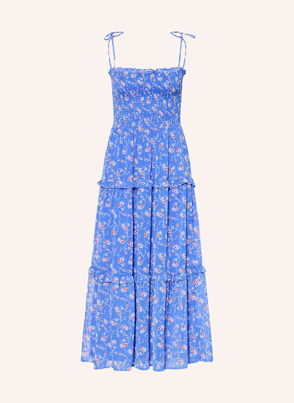 TOMMY JEANS Jurk met ruches BLAUW / ROOD / WIT