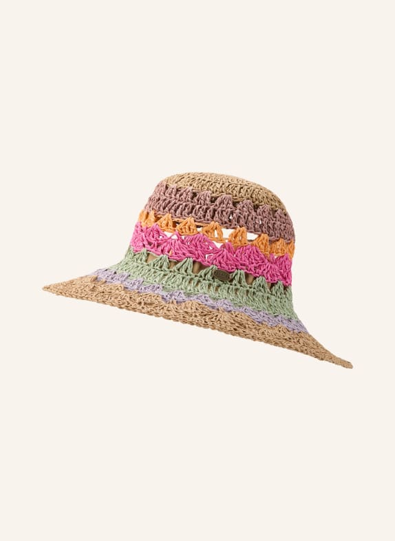 Barts słomkowy kapelusz CAMELOWY / MOCNORÓŻOWY / POMARAŃCZOWY