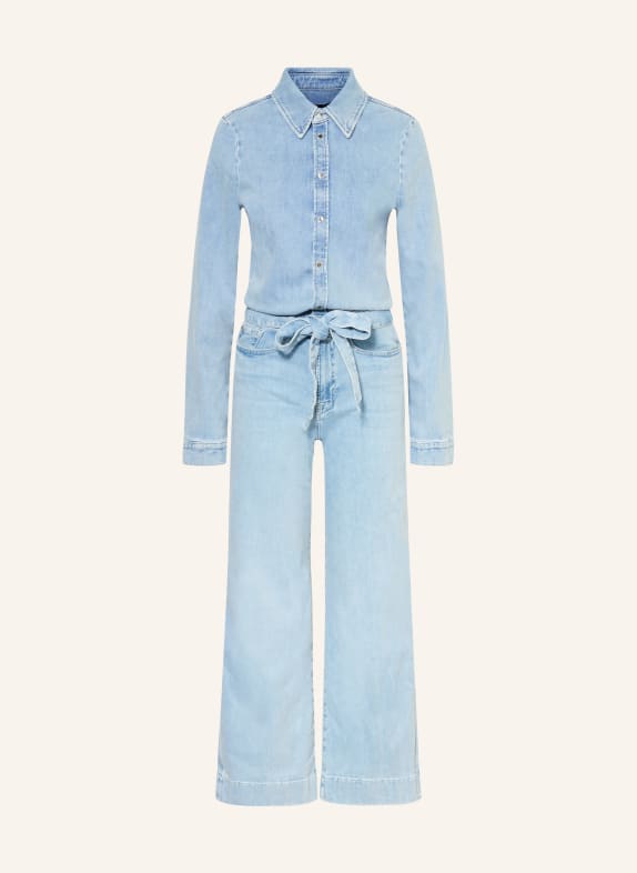 7 for all mankind Combinaison en jean TAILORED JUMPSUIT ANKLE BLEU CLAIR