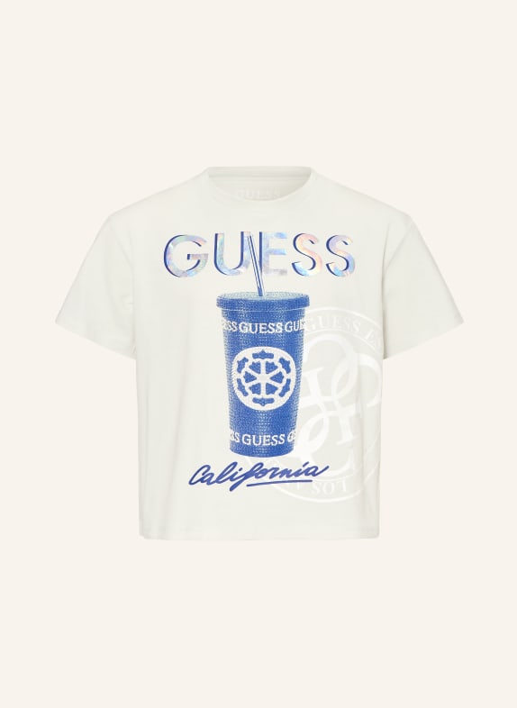 GUESS T-shirt CRÈME / BLEU