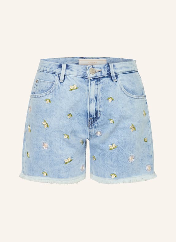 GUESS szorty jeansowe LMFL LEMON AND FLOWER