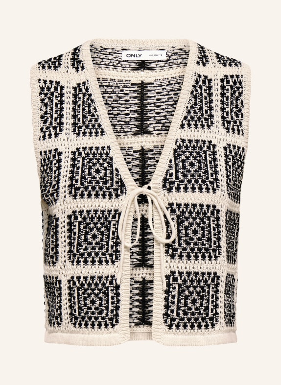 ONLY knitted vest BLACK / ECRU