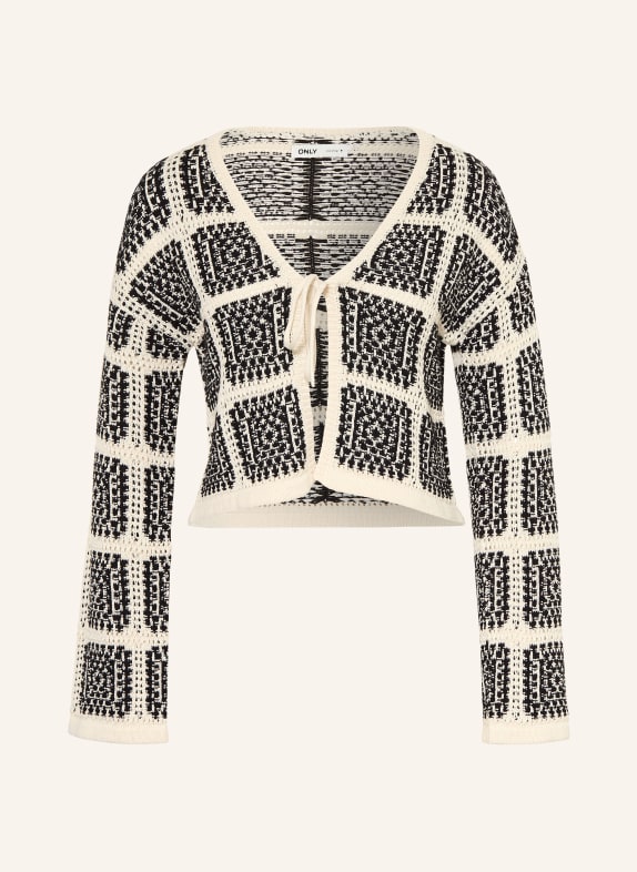 ONLY Strickjacke SCHWARZ / WEISS