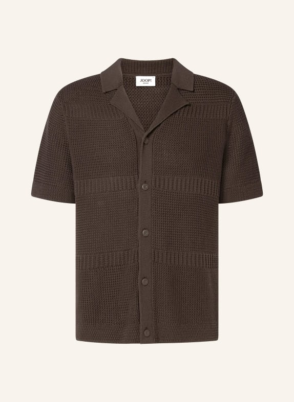 JOOP! JEANS Sweter z dzianiny ILKOR Comfort Fit CIEMNOBRĄZOWY