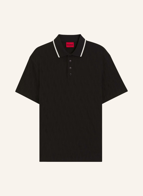 HUGO Jersey polo shirt DUNIK BLACK / WHITE