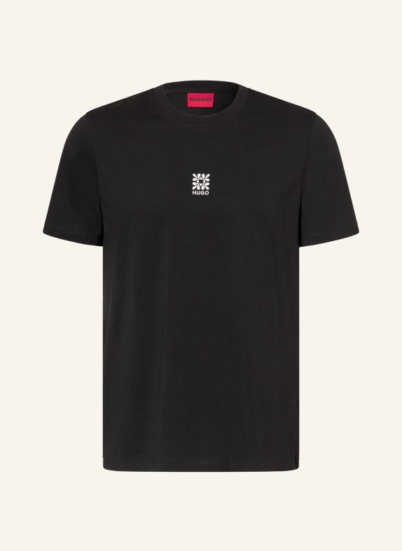 HUGO T-shirt DARUSI ZWART / WIT
