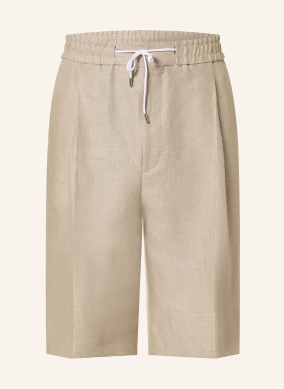 HUGO Szorty z lnu FELINO BEŻOWY