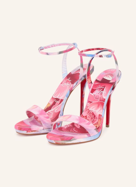 Christian Louboutin MISS Z QUEEN 120 Ankle Sandals RED / LIGHT PURPLE / ORANGE