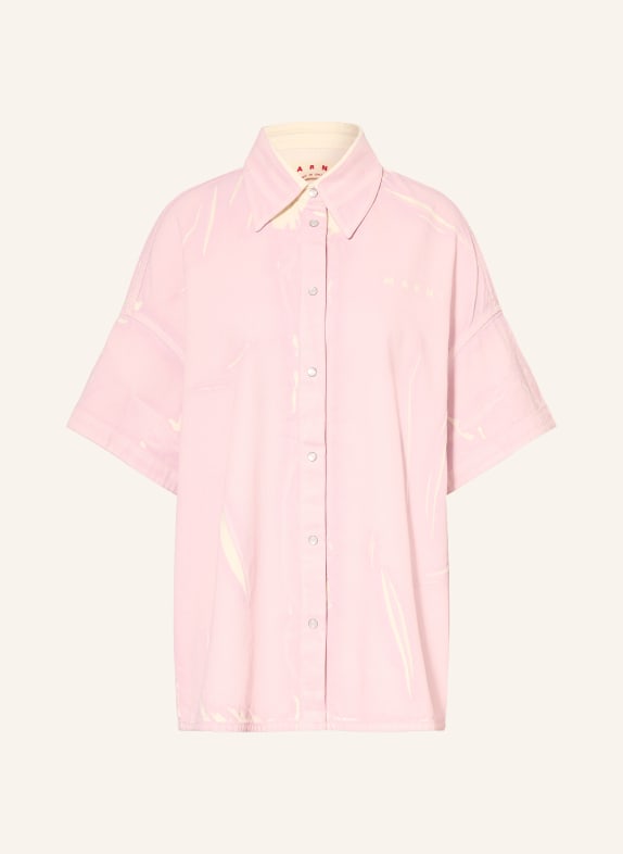 MARNI Oversized-Jeansbluse HELLLILA / WEISS