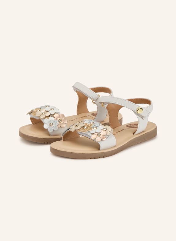 GIOSEPPO Sandalen GRADINA mit Schmucksteinen BEIGE / ROSÉGOLD / GOLD