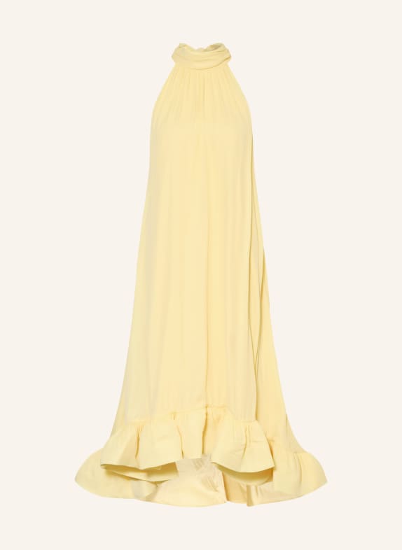 MALINA Jurk SABRINA met volants LICHTGEEL